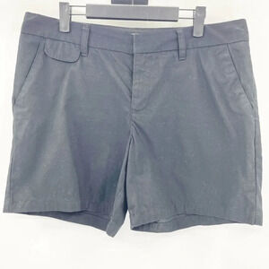 Merona Womens Casual Mini Shorts 12 Black High Rise Chino 100% Cotton